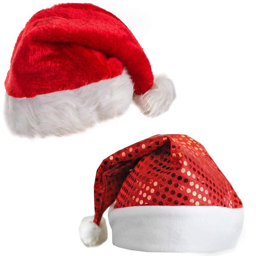 2088 Santa Hats for Adults - Santa Hat - Sequin Santa Hat - Christmas Hats